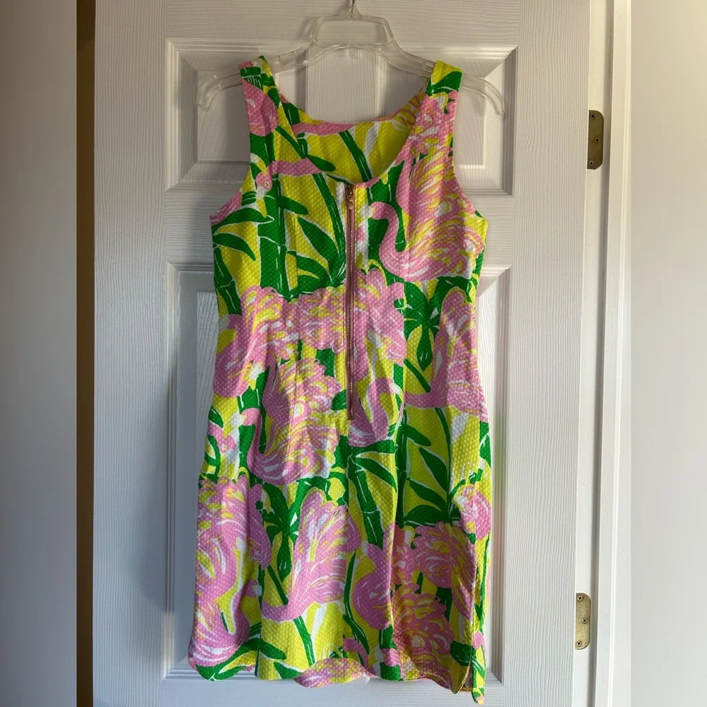 Lilly Pulitzer Pink Green Floral Shift Dress - Picture 4 of 6